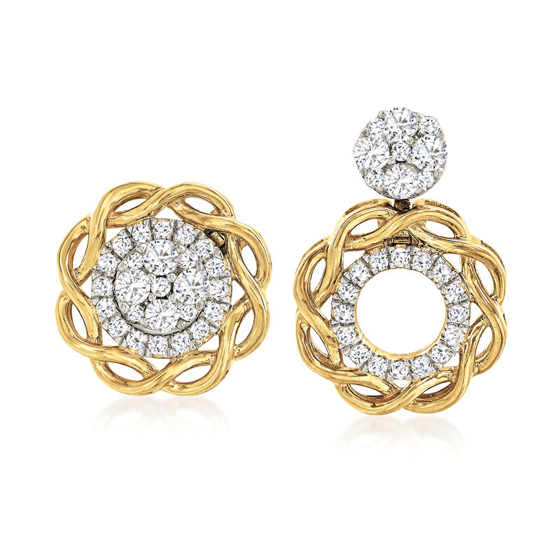 .33 ct. t.w. Diamond Jewelry Set: Stud Earrings and Convertible Earring Jackets in 14kt Yellow Gold image number 0