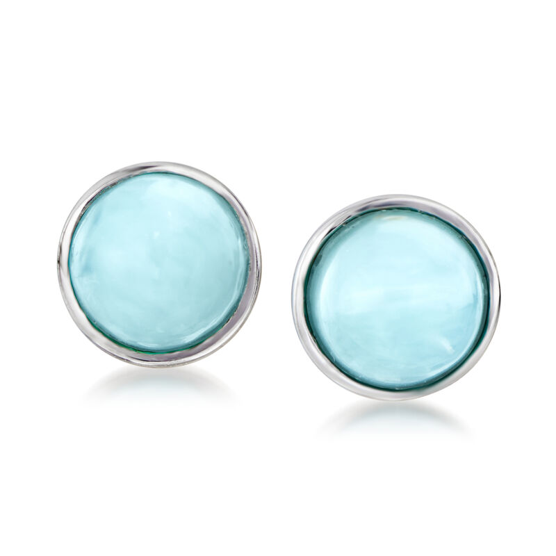 Larimar Jewelry Set: Stud Earrings and Ring in Sterling Silver image number 5
