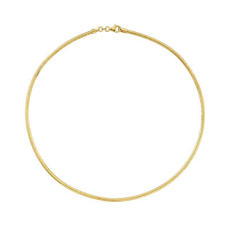 Round Omega 3mm Sterling Silver Necklace Round Omega 3mm Sterling Silver Necklace
