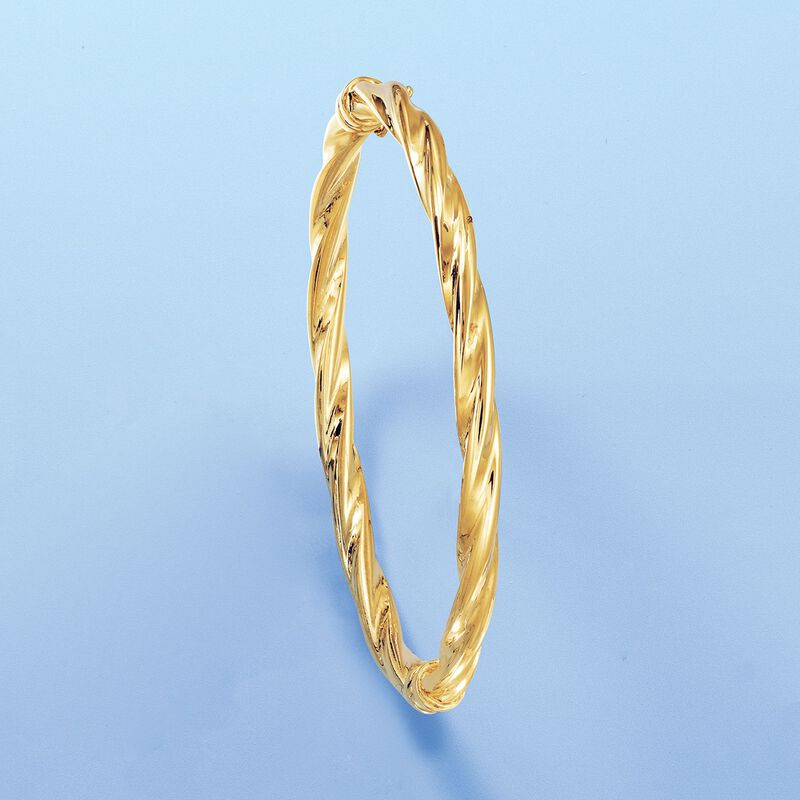 Italian 14kt Yellow Gold Twisted Bangle Bracelet image number 3