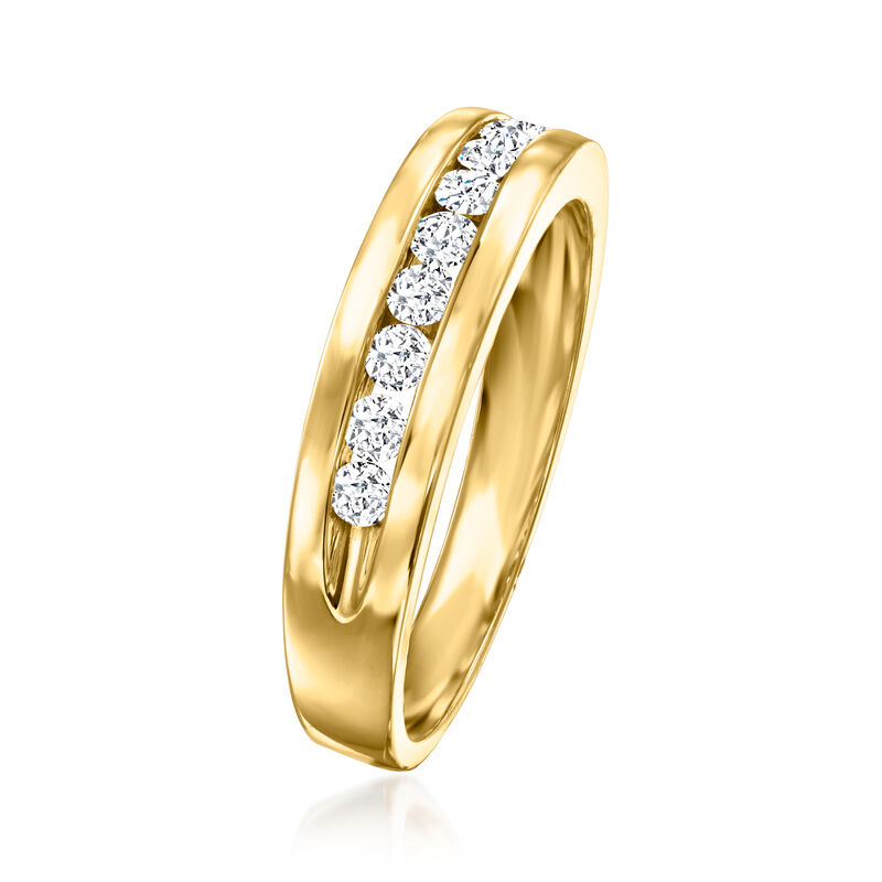 Men's .50 ct. t.w. Channel-Set Diamond Ring in 14kt Yellow Gold. Size 9 image number 1