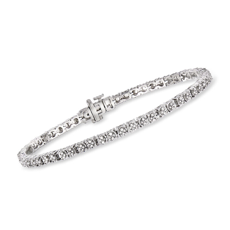 .25 ct. t.w. Diamond Tennis Bracelet in Sterling Silver image number 0