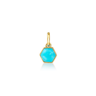 Turquoise Geometric Charm in 14kt Yellow Gold