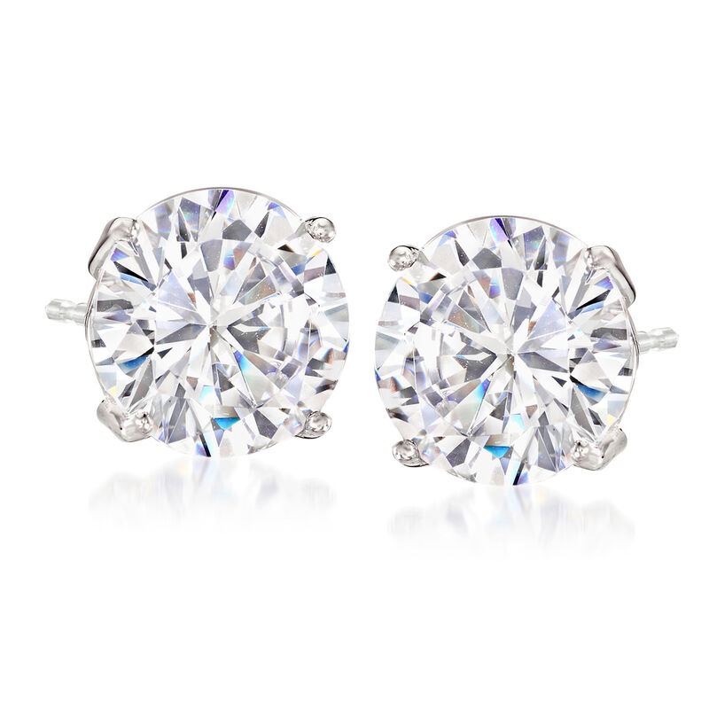 6.00 ct. t.w. CZ Stud Earrings in 14kt White Gold image number 0