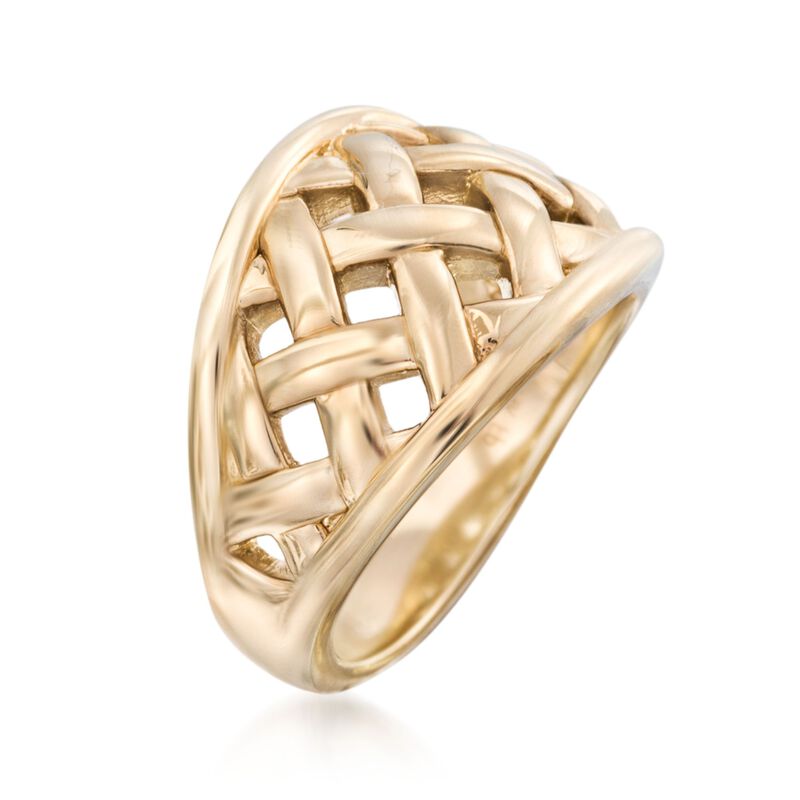 14kt Yellow Gold Open Basketweave Ring image number 2