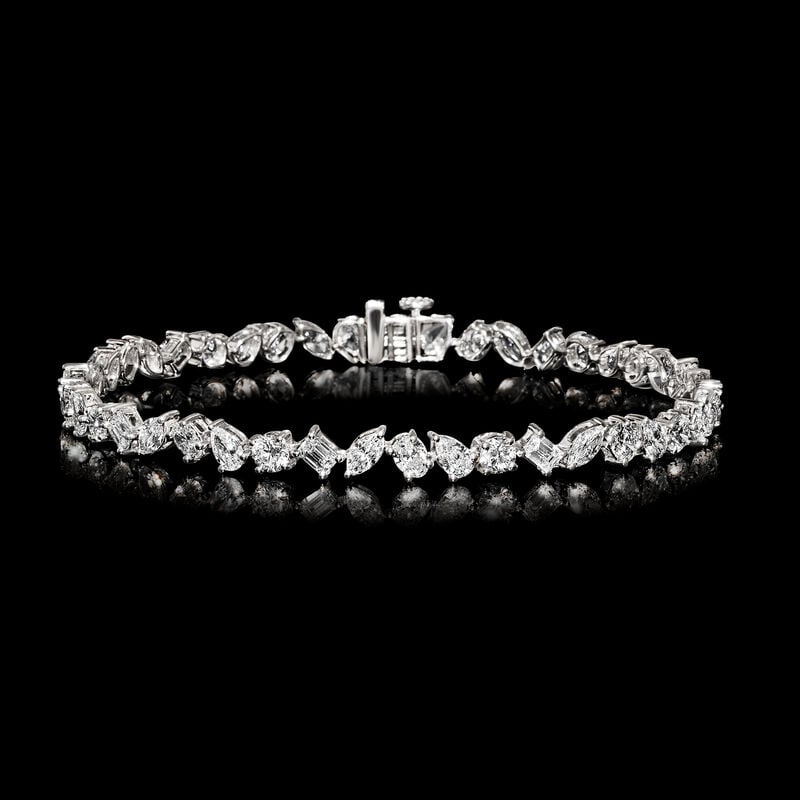 8.00 ct. t.w. Multi-Shaped Lab-Grown Diamond Tennis Bracelet in 14kt White Gold. 8" image number 2