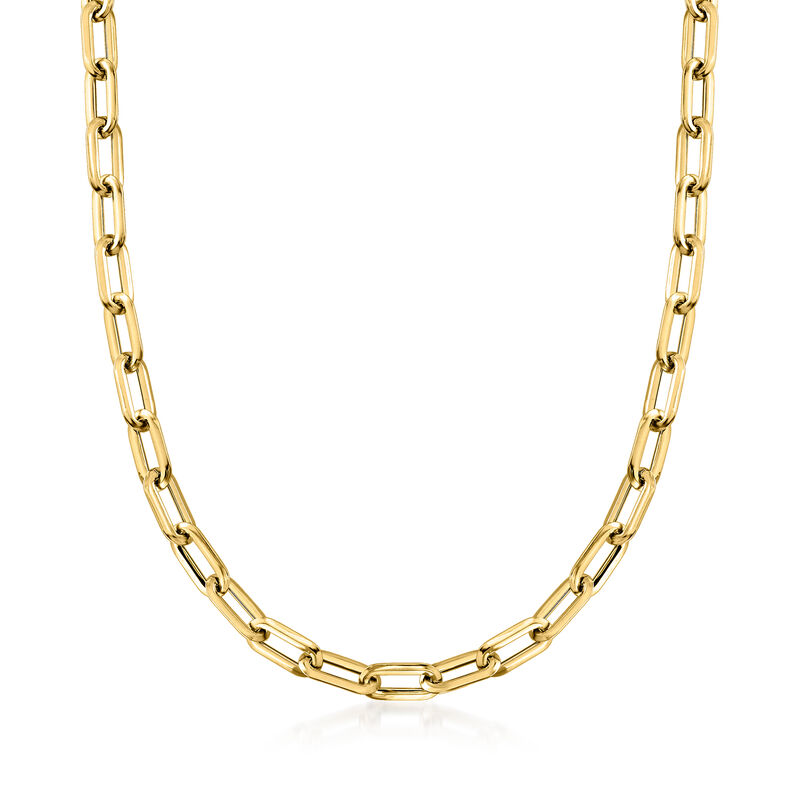 Italian 14kt Yellow Gold Paper Clip Link Toggle Necklace image number 2