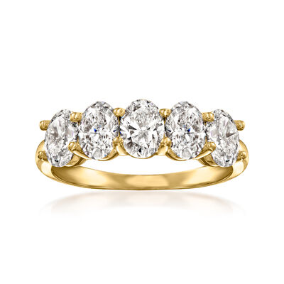 2.00 ct. t.w. Lab-Grown Diamond Five-Stone Ring in 14kt Yellow Gold