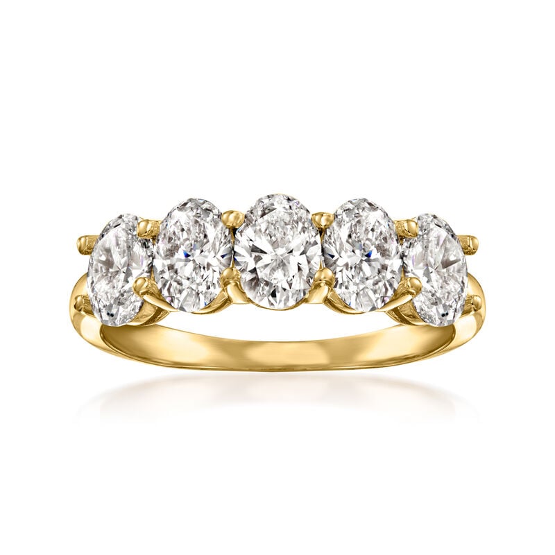 2.00 ct. t.w. Lab-Grown Diamond Five-Stone Ring in 14kt Yellow Gold image number 0