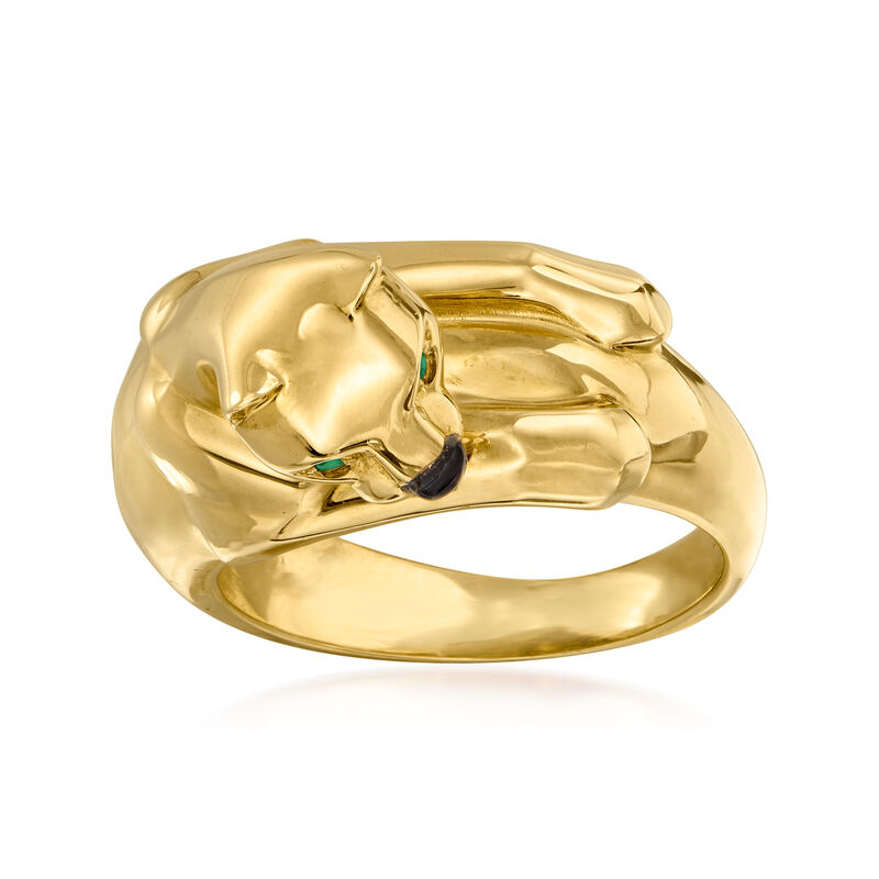 C. 1980 Vintage Cartier 18kt Yellow Gold Panther Ring image number 0