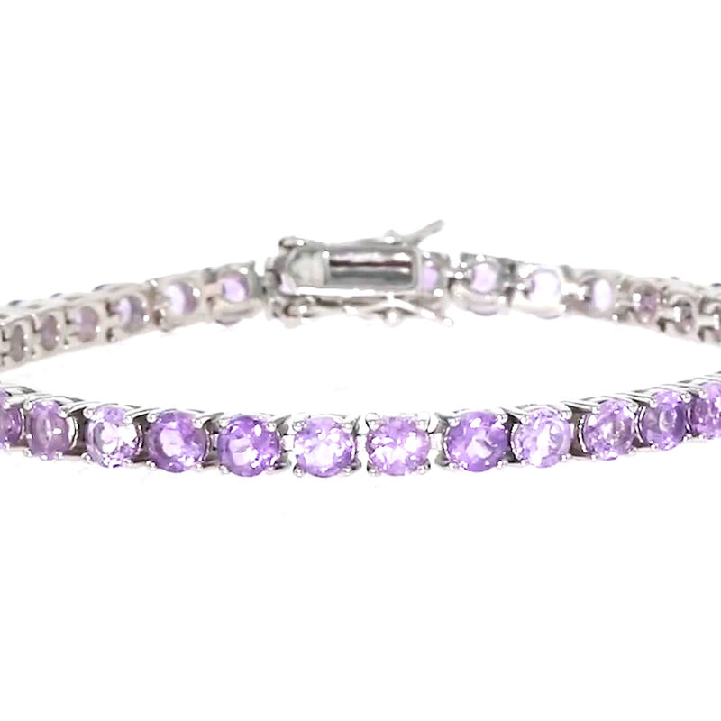 7.00 ct. t.w. Amethyst Tennis Bracelet in Sterling Silver image number 4