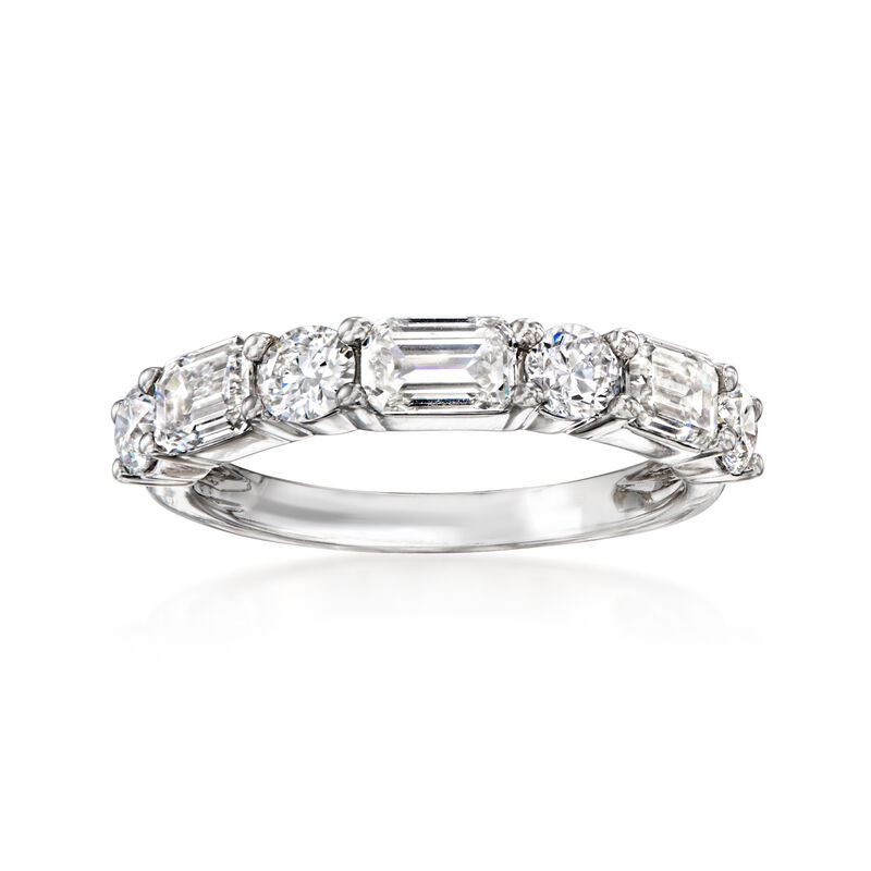 2.00 ct. t.w. Emerald-Cut and Round Lab-Grown Diamond Ring in 14kt White Gold image number 0