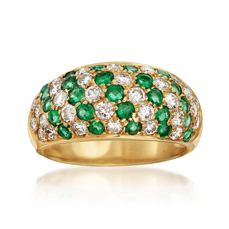 C. 1990 Vintage 1.00 ct. t.w. and 1.05 ct. t.w. Diamond Ring in 18kt Yellow Gold image number 0
