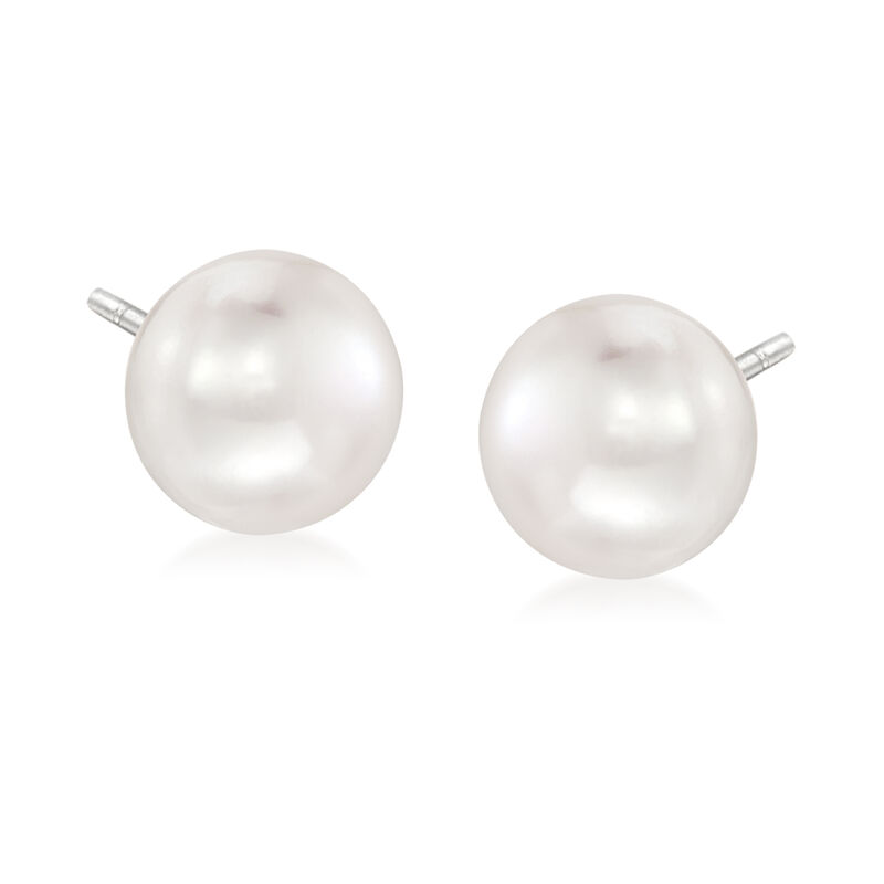 8-8.5mm Multicolored Cultured Pearl Jewelry Set: Eight Pairs of Stud Earrings with Sterling Silver  image number 10