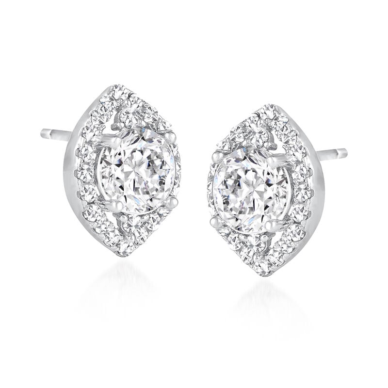 2.80 ct. t.w. Moissanite Evil Eye Earrings in Sterling Silver image number 0
