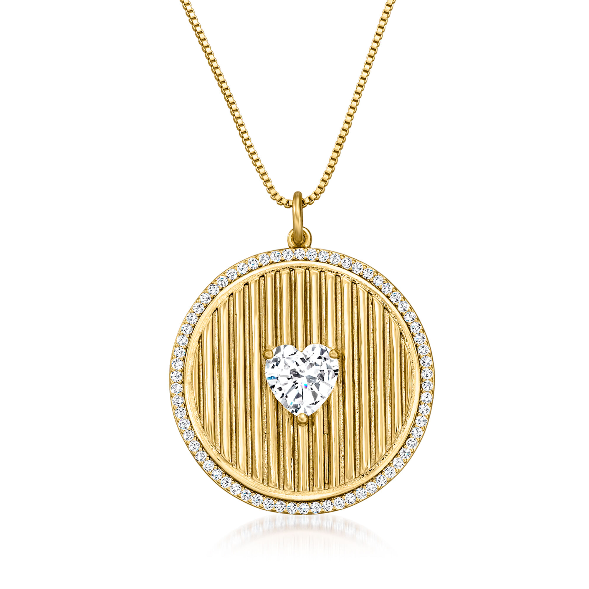 Ross-Simons 2.60 ct. t.w. CZ Bridal Set: Engagement and Wedding Rings 2.60 ct. t.w. Multi-Gemstone Ring in 18kt Gold Over Sterling