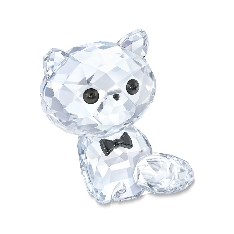 Swarovski Crystal &quot;Kitten Cornelius the Persian&quot; Clear and Black Crystal Figurine image number 0