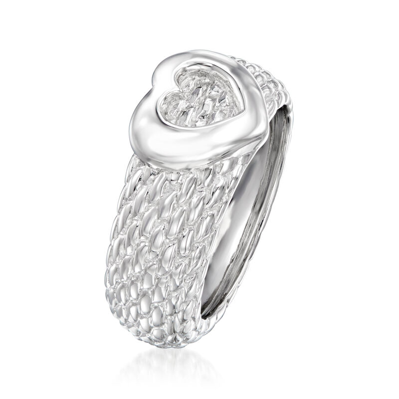 Sterling Silver Heart Cutout Ring image number 2