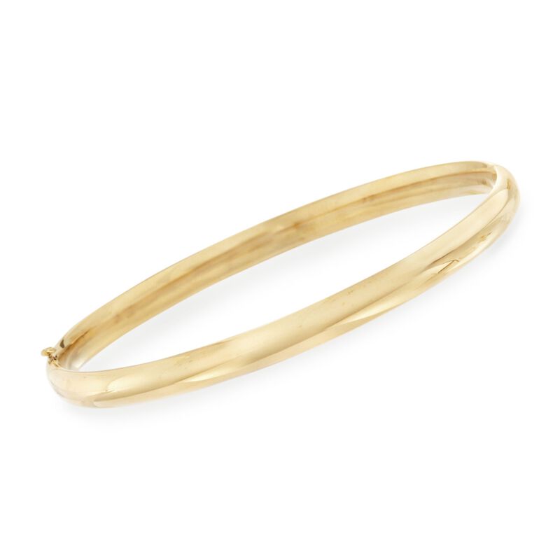 5mm 14kt Yellow Gold Bangle Bracelet. 8&quot; image number 0