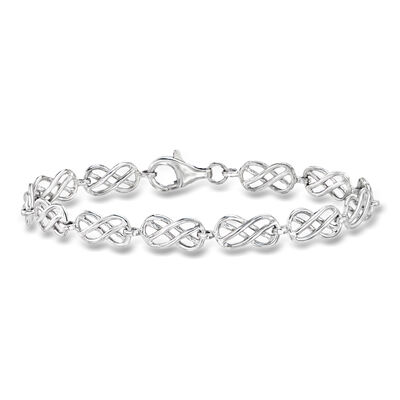 Sterling Silver Celtic Knot and Infinity Station Bracelet