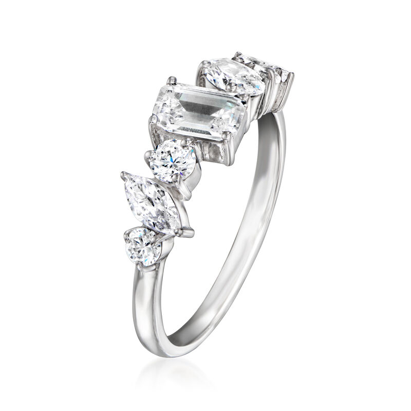 1.20 ct. t.w. Multi-Shaped CZ Ring in Sterling Silver image number 2