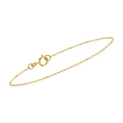 Italian 1mm 10kt Yellow Gold Cable-Chain Bracelet