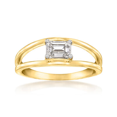 .50 Carat Lab-Grown Diamond Split Ring in 18kt Gold Over Sterling