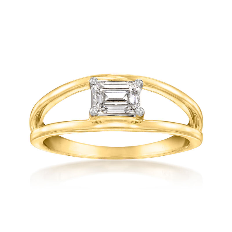 .50 Carat Lab-Grown Diamond Split Ring in 18kt Gold Over Sterling image number 0