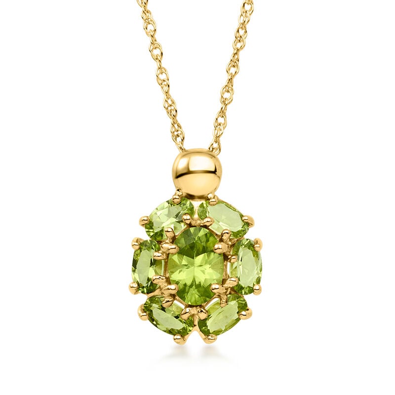 C. 1990 Vintage 2.20 ct. t.w. Peridot Pendant Necklace in 14kt Yellow Gold. 18" image number 0