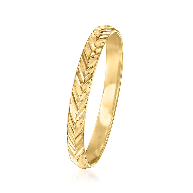 2mm 18kt Yellow Gold Chevron Ring image number 2