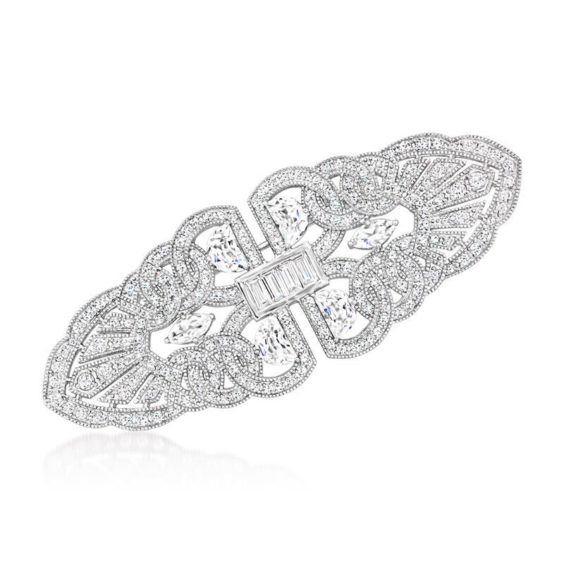 5.10 ct. t.w. White Topaz Vintage-Style Pin in Sterling Silver  image number 0