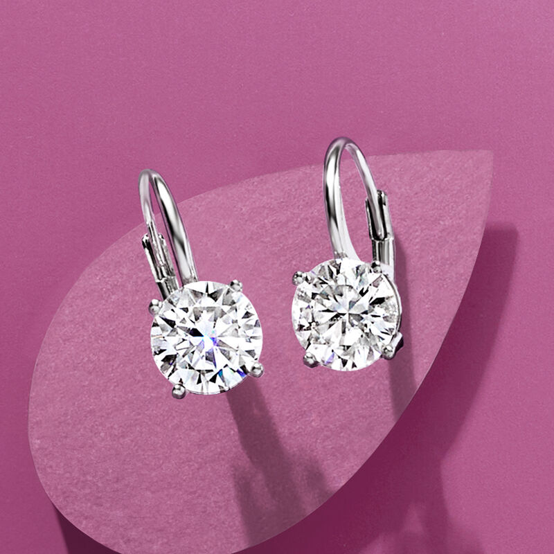 3.20 ct. t.w. Moissanite Earrings in Sterling Silver image number 6