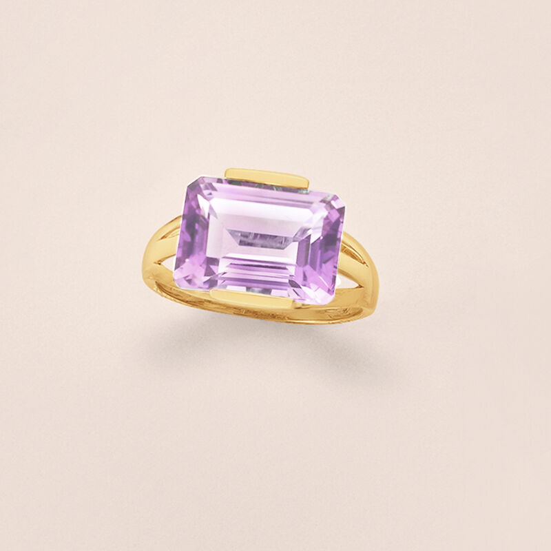 7.25 Carat Amethyst Ring in 14kt Yellow Gold image number 3