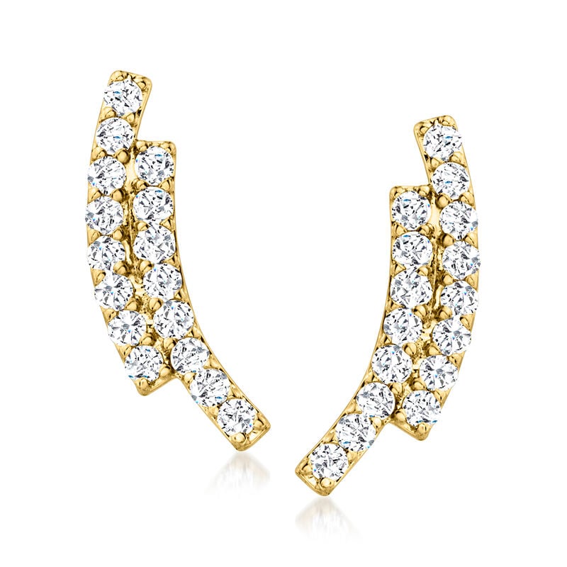 .50 ct. t.w. Diamond Double Curve Earrings in 18kt Gold Over Sterling  image number 0