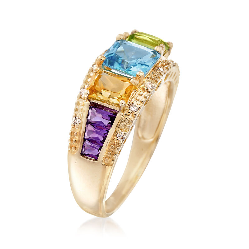 2.00 ct. t.w. Mixed Gemstone Ring in 14kt Yellow Gold image number 2