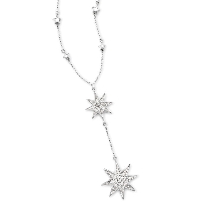 .50 ct. t.w. Diamond Double Star Y-Necklace in Sterling Silver image number 3