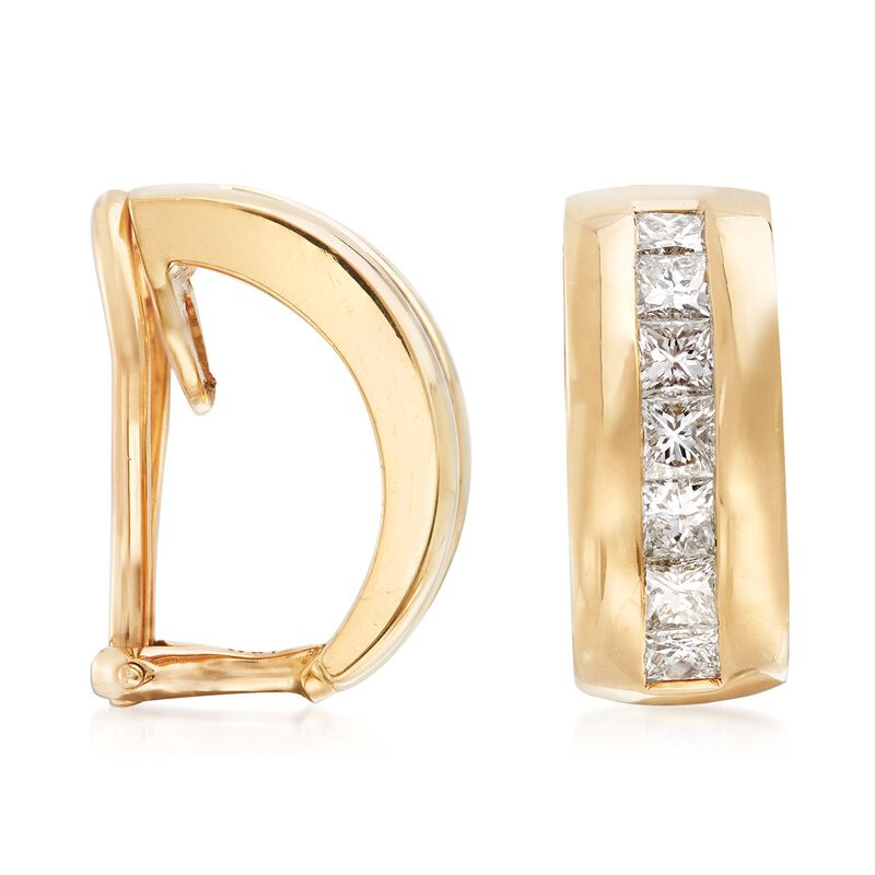 C. 1990 Vintage Tiffany Jewelry 1.74 ct. t.w. Diamond Clip-On Drop Earrings in 18kt Yellow Gold  image number 2