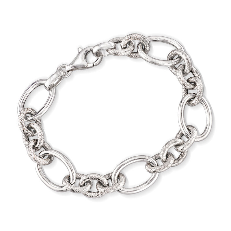 Italian Sterling Silver Oval-Link Bracelet image number 0
