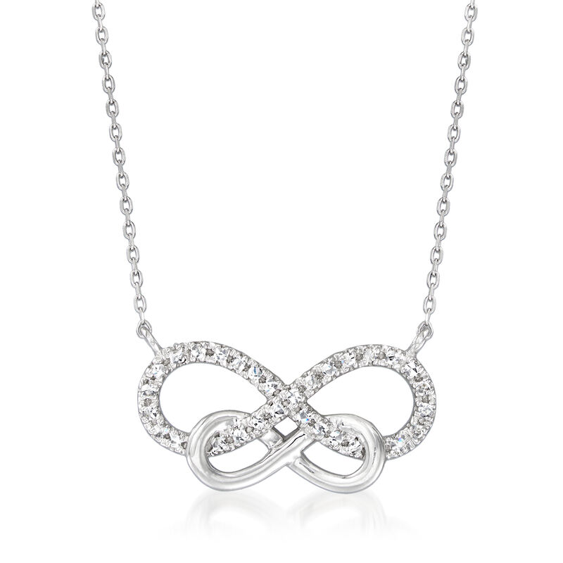 .10 ct. t.w. Diamond Double-Infinity Necklace in 14kt White Gold image number 0
