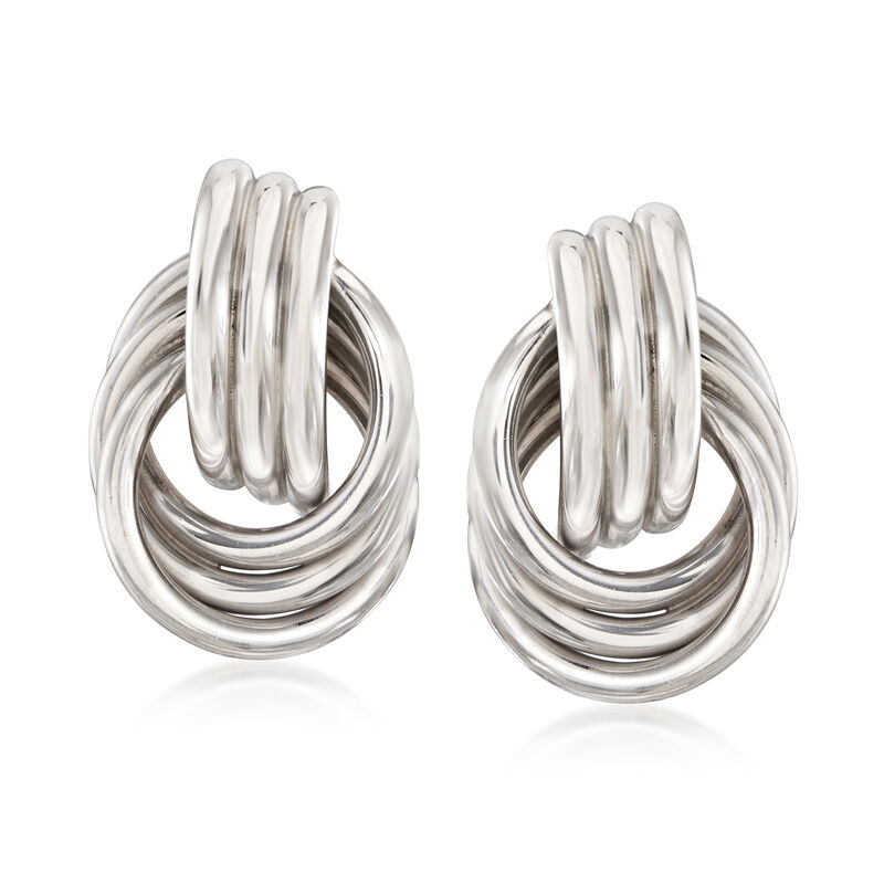 Sterling Silver Love Knot Earrings image number 0