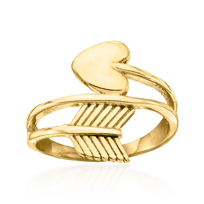 18kt Gold Over Sterling Heart Arrow Ring image number 0