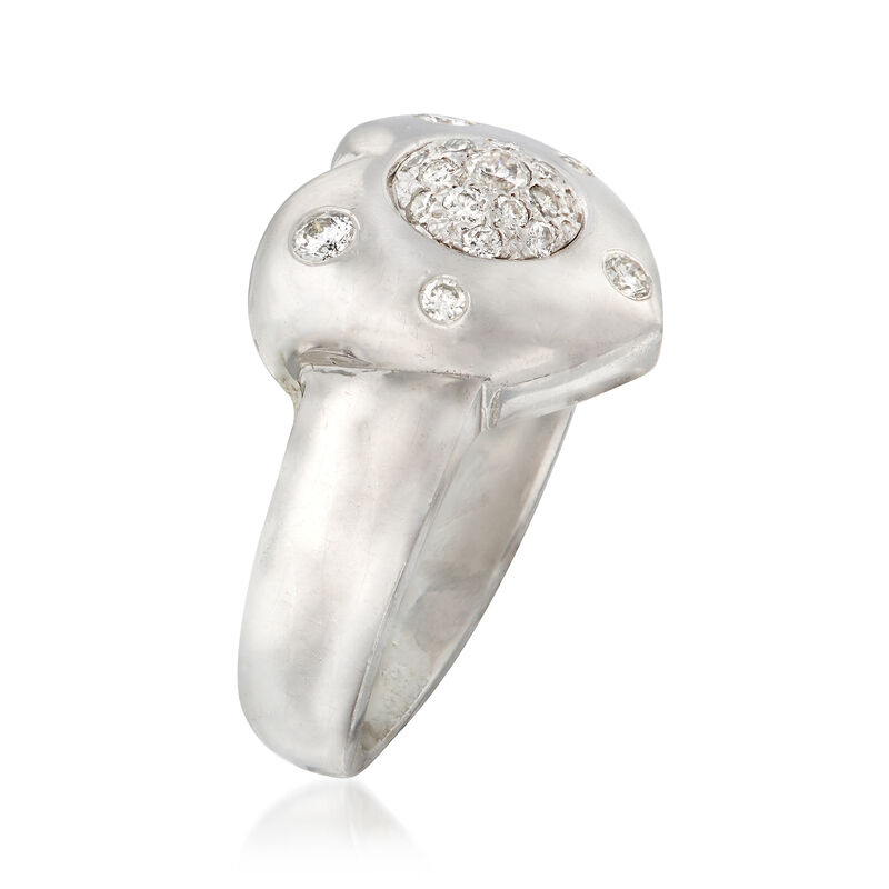 C. 1980 Vintage .35 ct. t.w. Diamond Heart Ring in 14kt White Gold image number 2