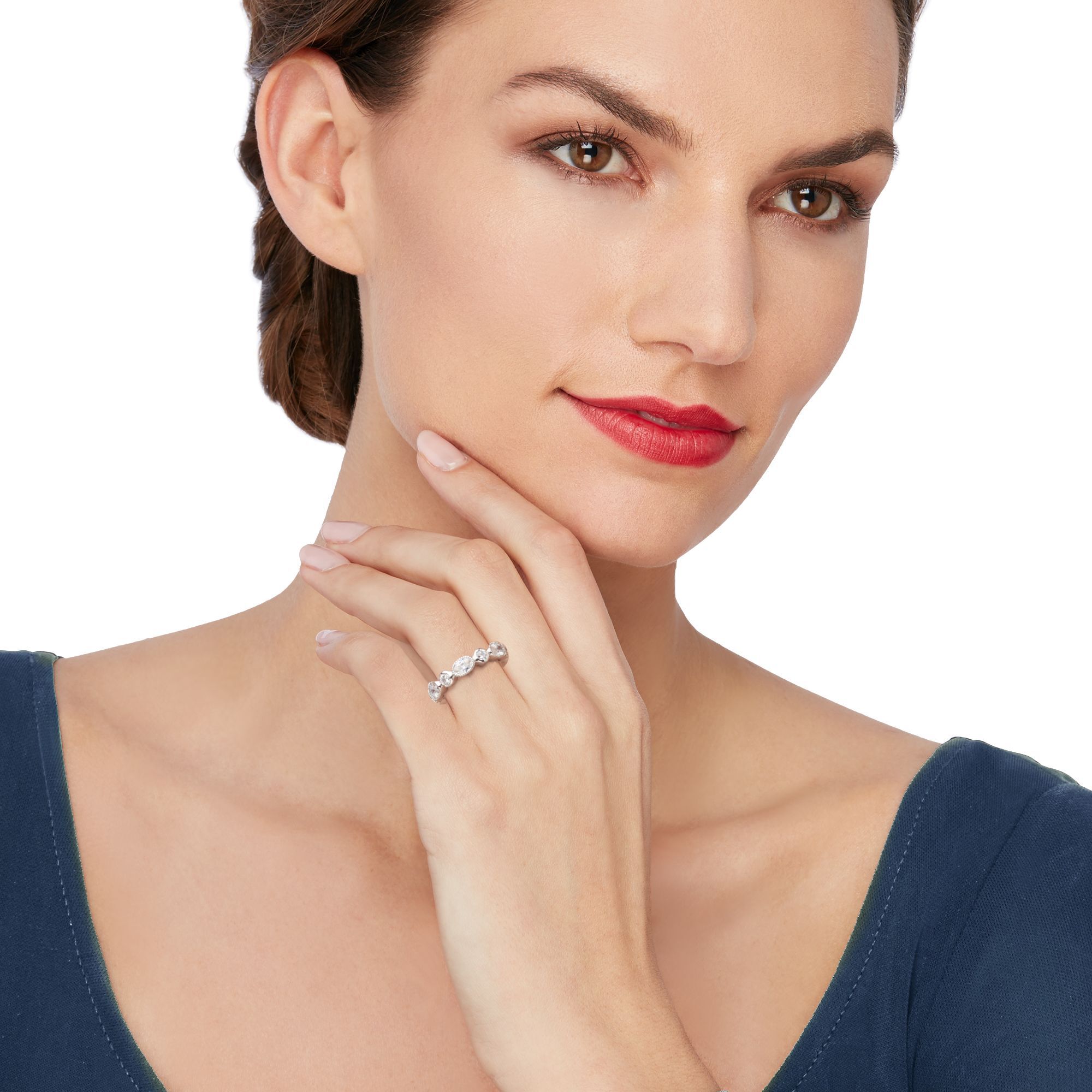RZ-7173-RH Zodiac Constellation CZ Ring - Rhodium Plated | Teeda