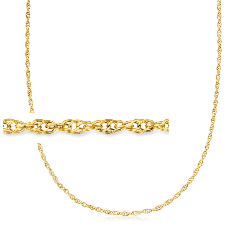 C. 1990 Vintage 2.5mm 14kt Yellow Gold Rope-Chain Necklace. 25" image number 0