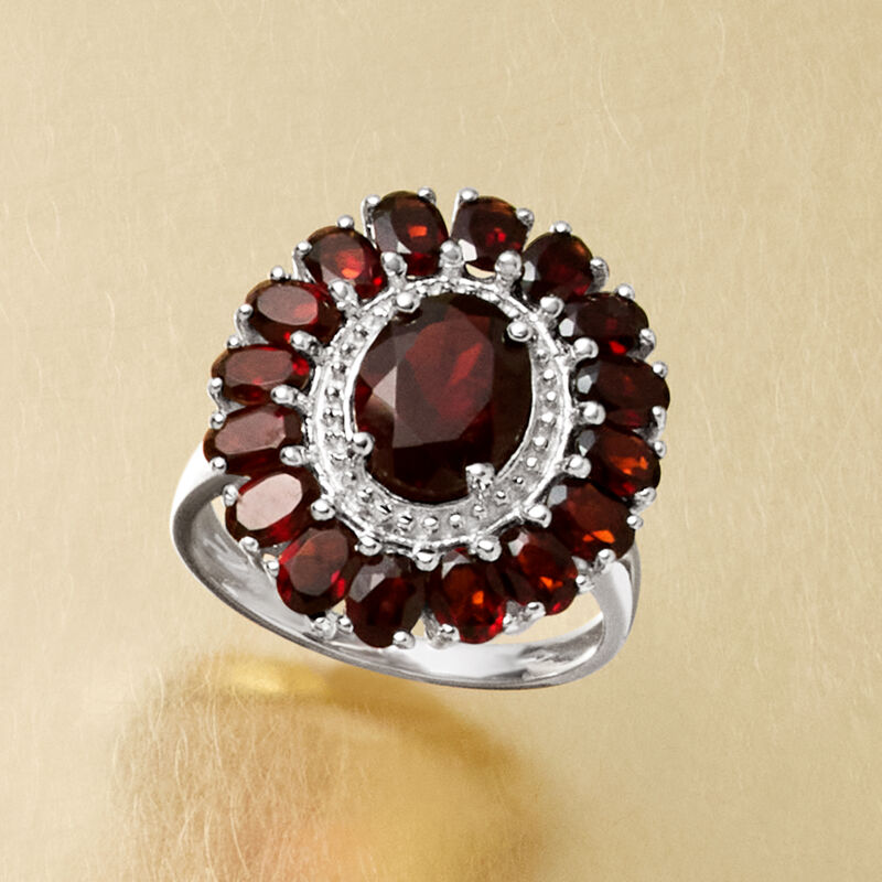 5.20 ct. t.w. Garnet Ring in Sterling Silver image number 3