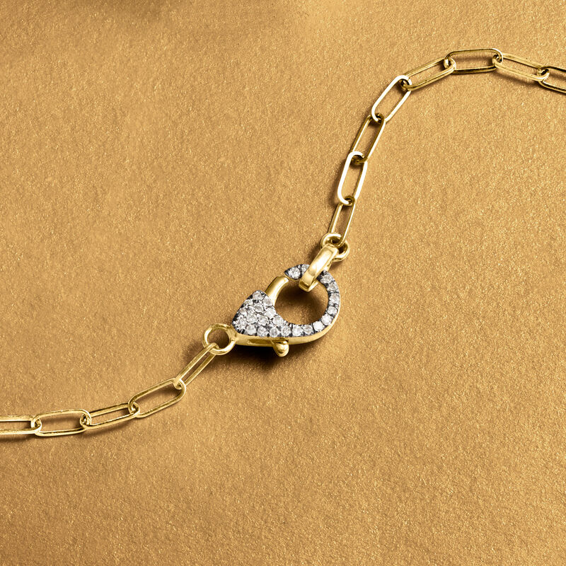 .25 ct. t.w. Pave Diamond Paper Clip Link Necklace in 14kt Yellow Gold image number 4