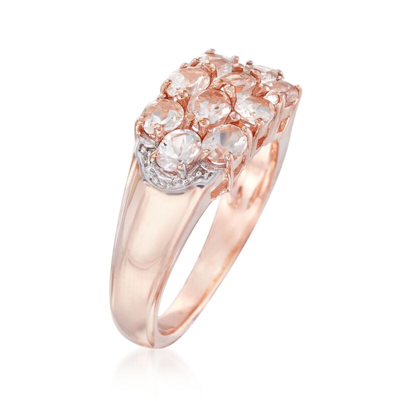 1.50 ct. t.w. Morganite Cluster Ring in 14kt Rose Gold Over Sterling image number 1