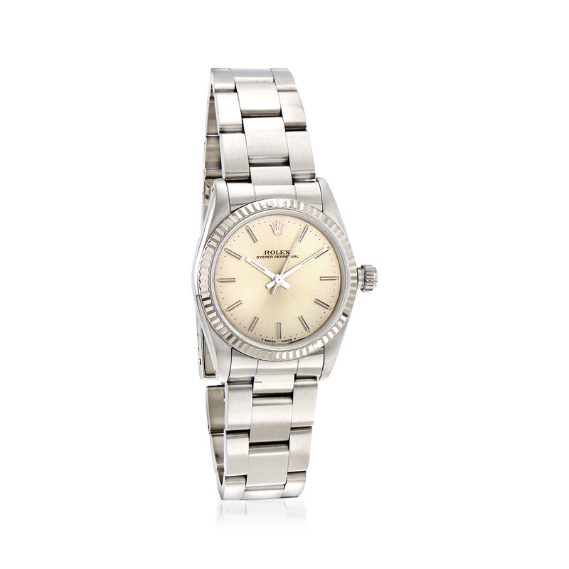 Pre-Owned Rolex Oyster Perpetual Women's 31mm Automatic Stainless Steel Watch with 18kt White Gold image number 0