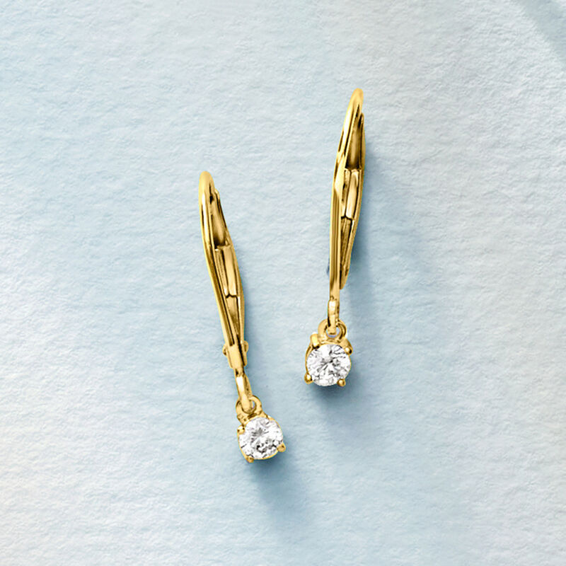 .20 ct. t.w. Lab-Grown Diamond Drop Earrings in 14kt Yellow Gold  image number 2