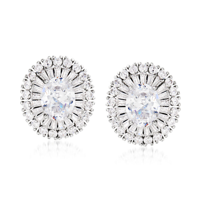 6.10 ct. t.w. CZ Earrings in Sterling Silver image number 0